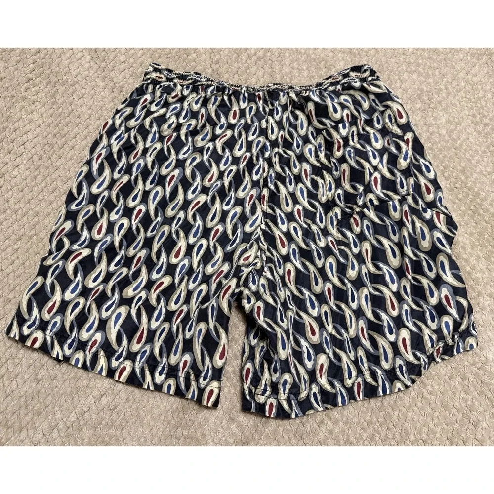 Vintage‎ 100% Silk Boxers Boxer Shorts Mens Medium Blue Paisley